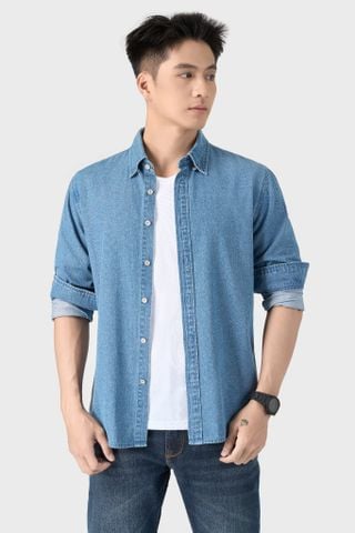 Áo Sơ Mi Nam Suông Vừa Denim Cao Cấp - Trẻ Trung, Nam Tính