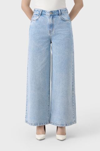 Quần Jean Nữ Ống Rộng Cạp Cao Luxury Denim - Phong Cách Trẻ Trung