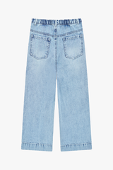 Quần Jeans Bé Gái GENVIET Dáng Suông Cạp Chun Co Giãn