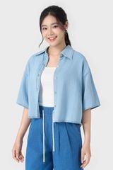 Áo Sơ Mi Jean Croptop Nữ Denim Thượng Hạng - Trẻ Trung, Mềm Mát Tự Nhi
