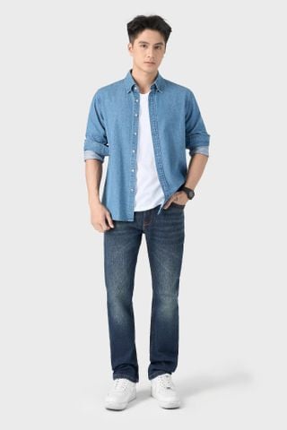 Áo Sơ Mi Nam Suông Vừa Denim Cao Cấp - Trẻ Trung, Nam Tính