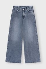 Quần Jean Nữ Ống Rộng Cạp Cao Denim Cotton Cao Cấp - Hack Dáng Tối Đa, Viền Tua Rua Cá Tính