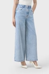 Quần Jean Nữ Ống Rộng Cạp Cao Luxury Denim - Phong Cách Trẻ Trung