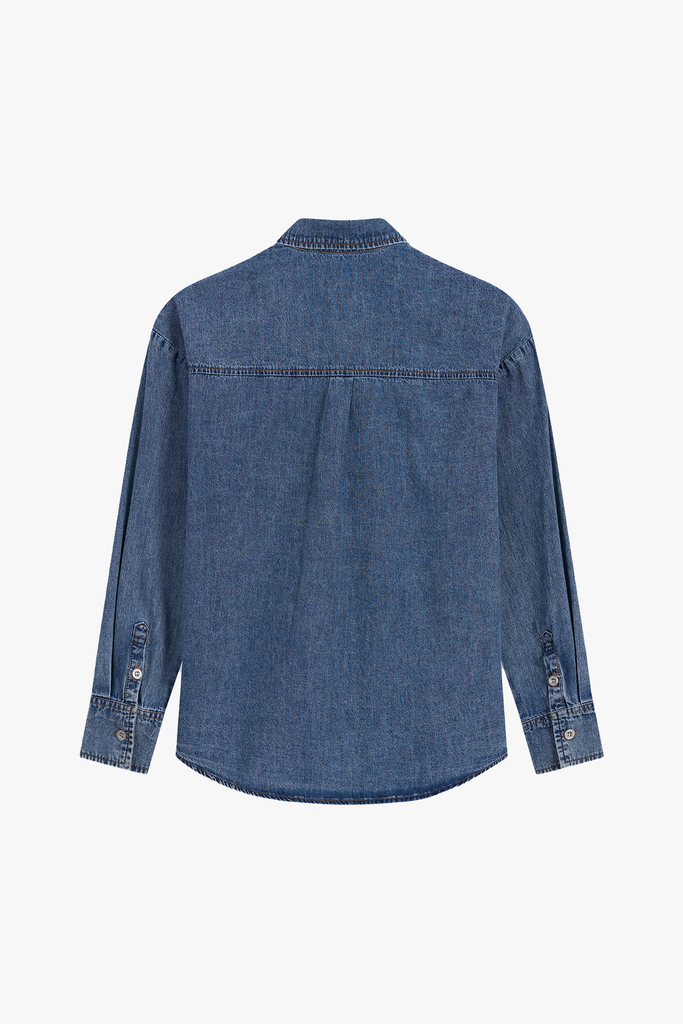 Áo Sơ Mi Jean Nữ Dài Tay Form Suông