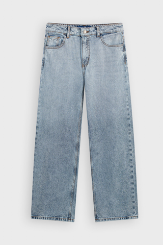 Quần Jean Nữ Ống Suông Denim Thượng Hạng Xanh Chàm - Che Khuyết Điểm Tôn Dáng