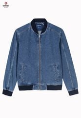 Áo Khoác Jeans 1 Lớp Nam Bomber – Họa Tiết Chéo Thêu Tay