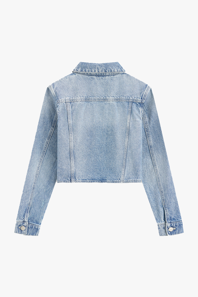 Áo Khoác Jeans Nữ 1 Lớp Croptop