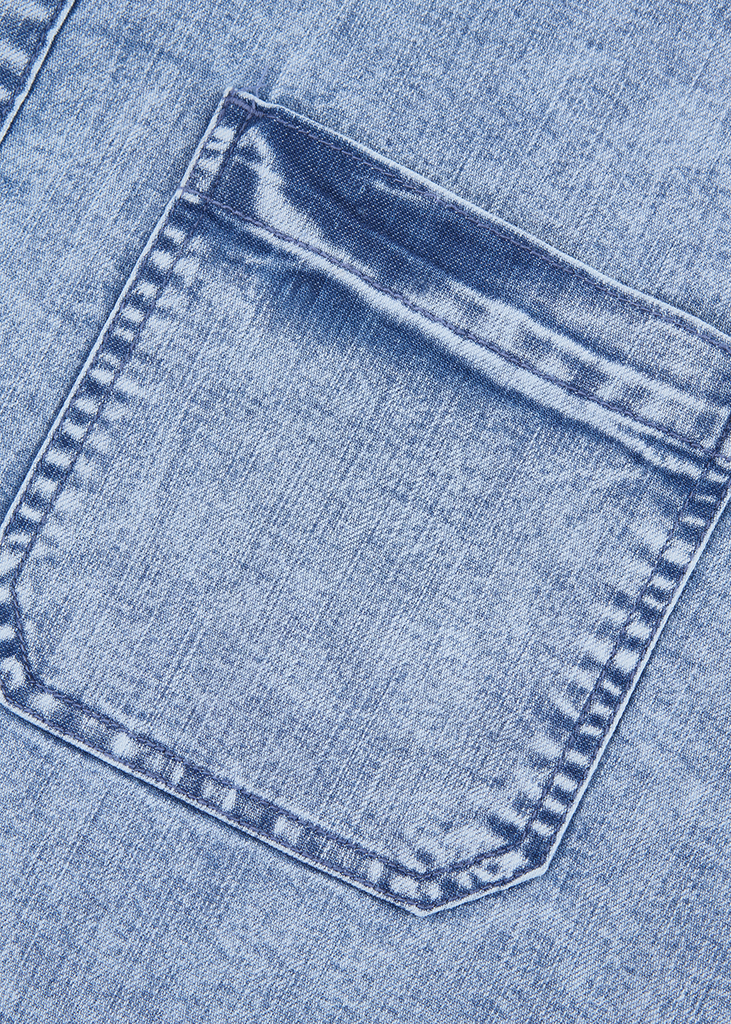 Áo Sơ Mi Jean Nam Cộc Tay - Form Oversize Thoải Mái