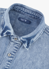 Áo Sơ Mi Jean Nam Cộc Tay - Form Oversize Thoải Mái