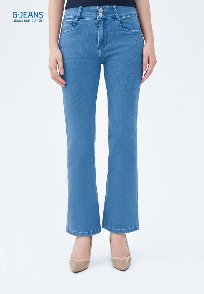 Quần Jeans Nữ Suông Vảy