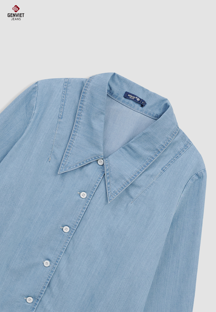 Áo Sơ Mi Jeans Dài Tay Nữ
