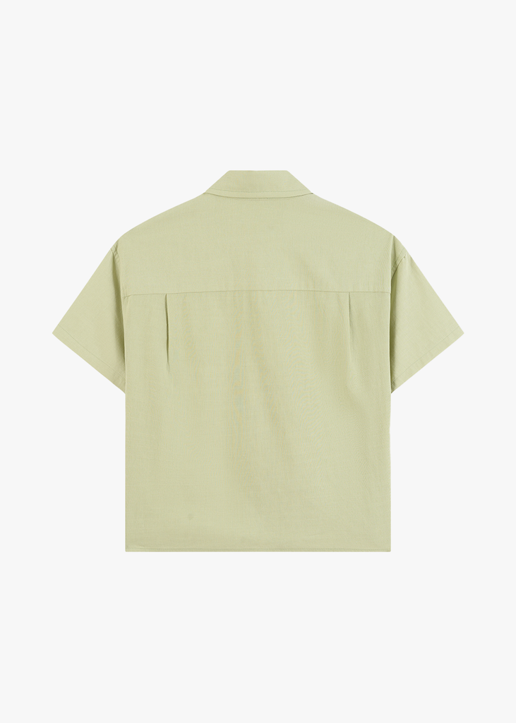 Áo Sơ Mi Nữ Croptop Cộc Tay - Chất Vải Thô Trẻ Trung Năng Động