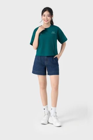 Áo Phông Nữ Form Rộng Cổ Tròn - Gấu Xẻ Tà Nhẹ Nhàng Thoải Mái