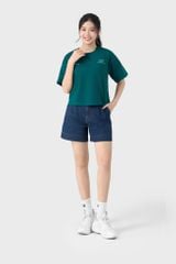 Áo Phông Nữ Form Rộng Cổ Tròn - Gấu Xẻ Tà Nhẹ Nhàng Thoải Mái