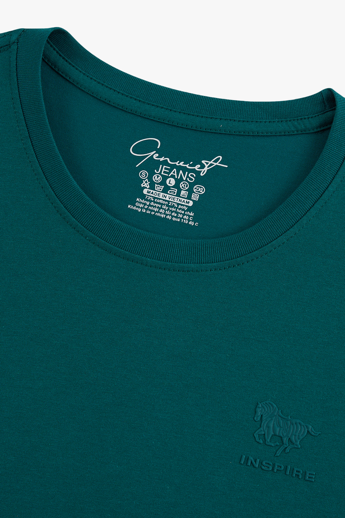 Áo Phông Nam Cổ Tròn Dáng Suông Vừa - Dập Nổi Logo Inspire Tinh Tế