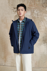 Áo Khoác Gió Có Mũ 2 Lớp - Túi Chéo, Chống Nước, Cản Gió