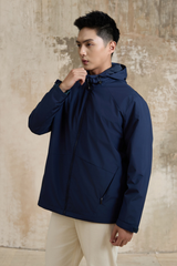 Áo Khoác Gió Có Mũ 2 Lớp - Túi Chéo, Chống Nước, Cản Gió