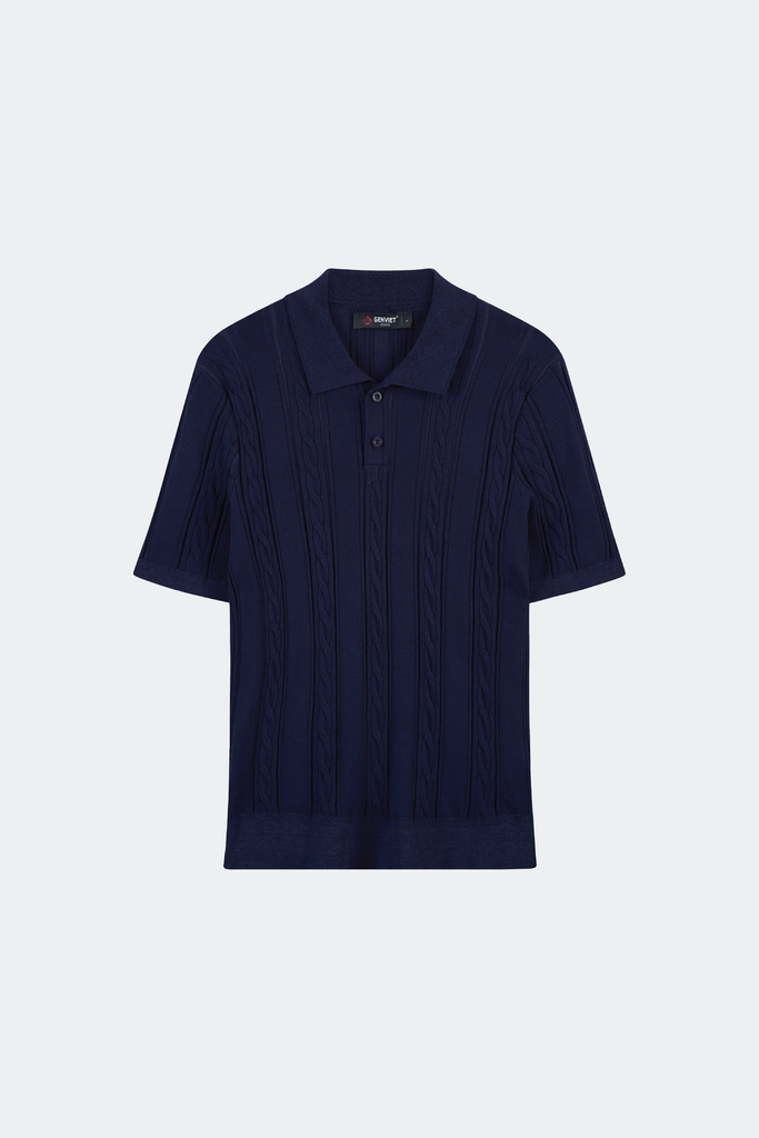 Áo Polo Dệt Kim Nam Suông Vừa Len Sợi Dệt Knit Cao Cấp - Thiết Kế Vặn Thừng Tinh Xảo Lịch Lãm