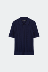 Áo Polo Dệt Kim Nam Suông Vừa Len Sợi Dệt Knit Cao Cấp - Thiết Kế Vặn Thừng Tinh Xảo Lịch Lãm