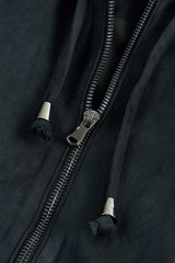 Áo Khoác Da Lộn Nữ Dáng Suông Có Mũ