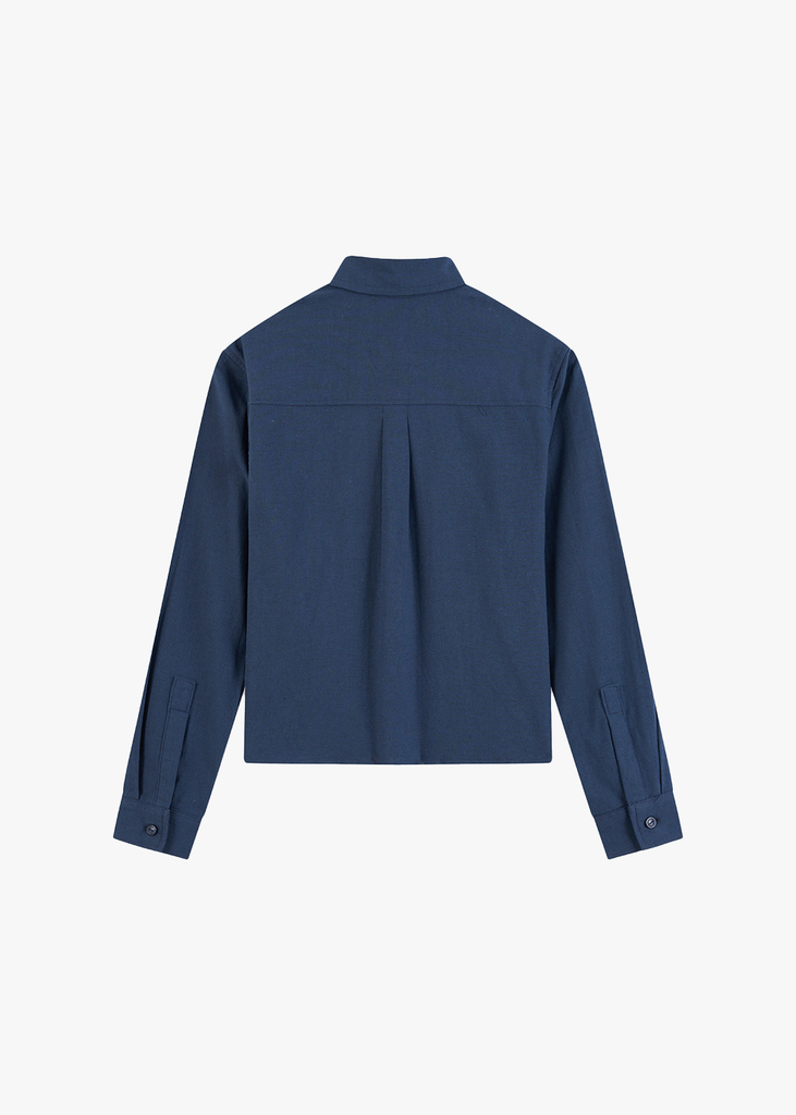 Áo Sơ Mi Nữ Dài Tay Croptop - Vải Thô Trẻ Trung Năng Động