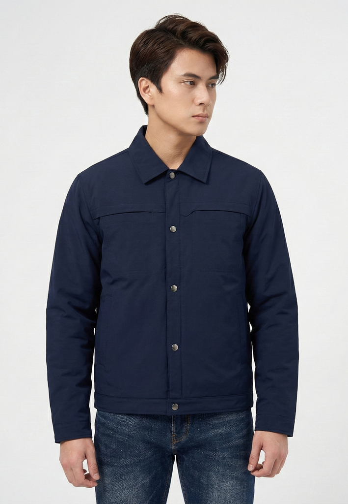 Áo Khoác Nam Cổ Đức Jacket 2 lớp