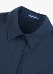 Áo Sơ Mi Nữ Dài Tay Croptop - Vải Thô Trẻ Trung Năng Động