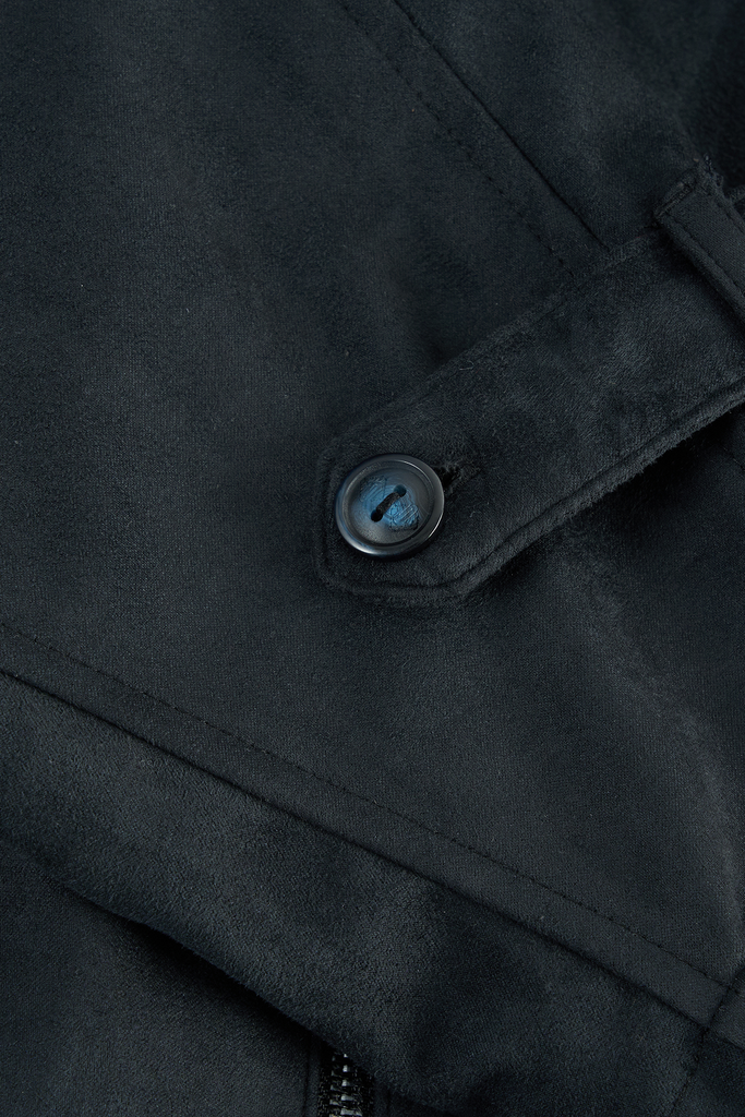 Áo Khoác Da Lộn Nữ Dáng Suông Có Mũ