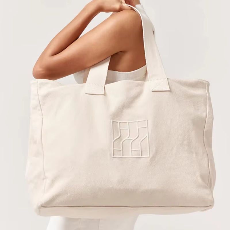  May Túi Tote Canvas Cỡ Lớn Thêu Logo Theo Yêu Cầu OEM/ODM– TB6070504 