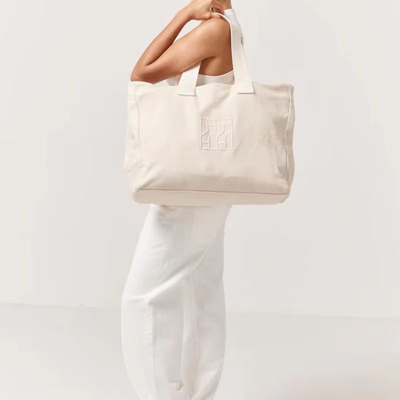  May Túi Tote Canvas Cỡ Lớn Thêu Logo Theo Yêu Cầu OEM/ODM– TB6070504 