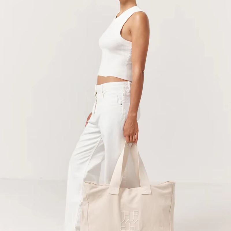  May Túi Tote Canvas Cỡ Lớn Thêu Logo Theo Yêu Cầu OEM/ODM– TB6070504 