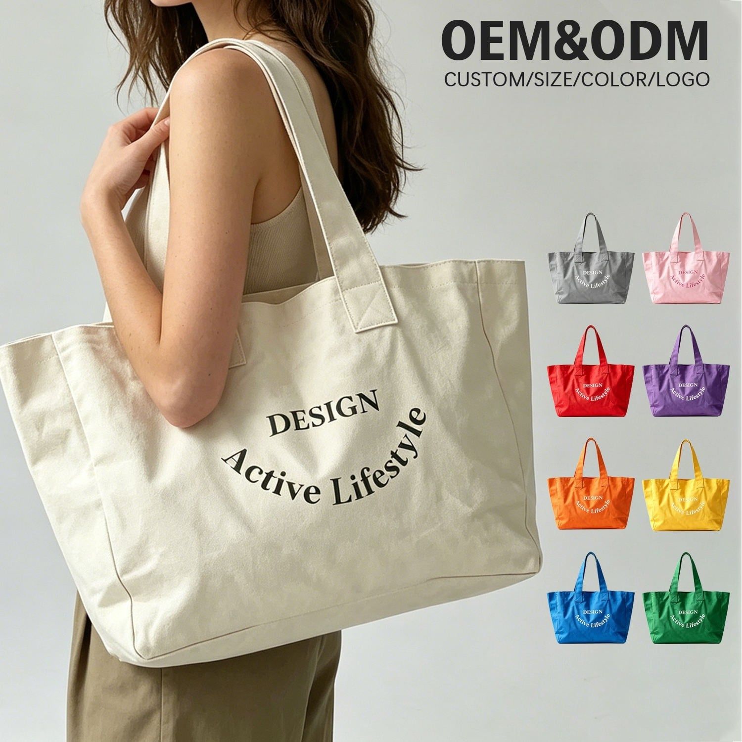  May Túi Tote Nữ Cỡ Lớn In Logo Theo Yêu Cầu OEM/ODM – TB6071301 