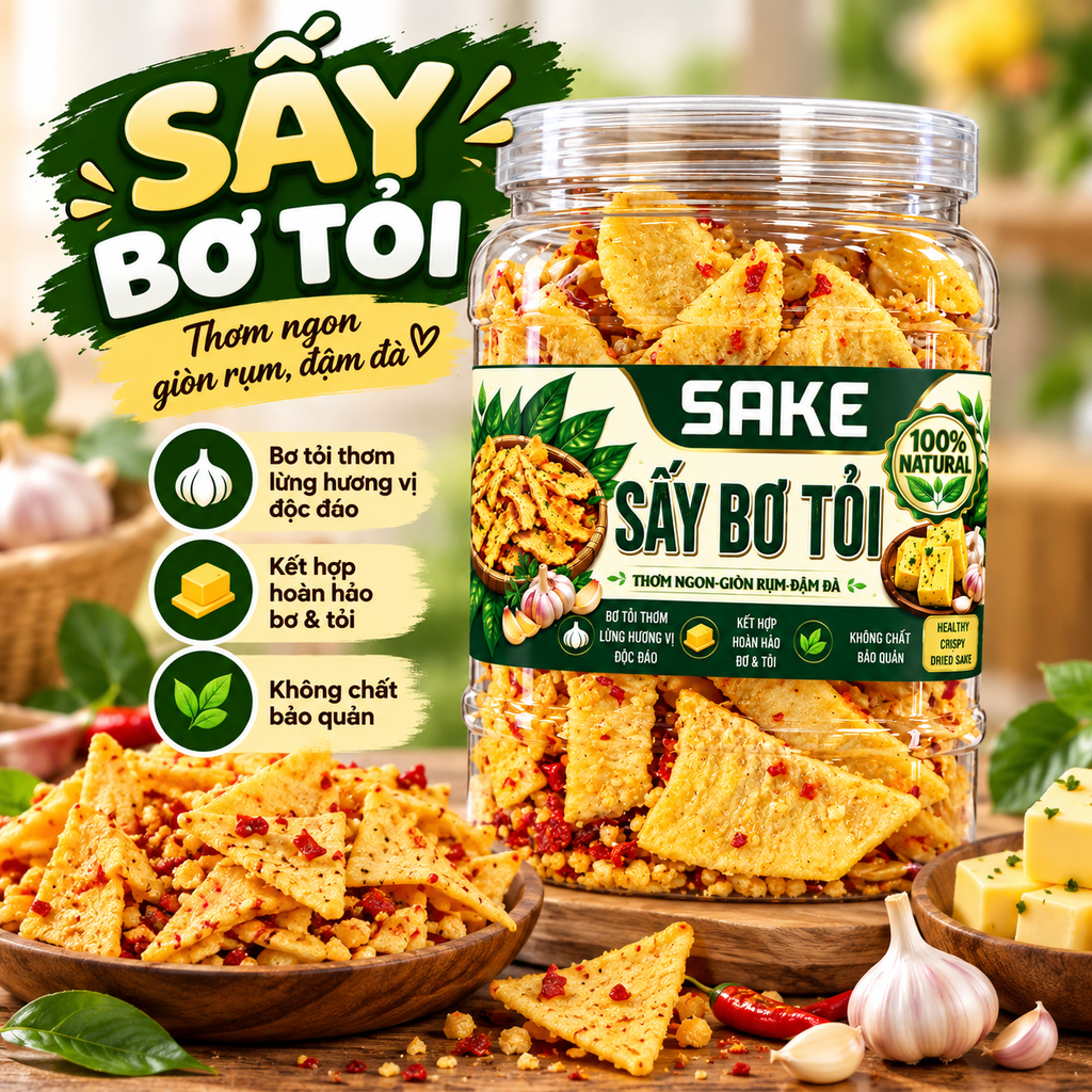 Sake Sấy Bơ Tỏi - 400g