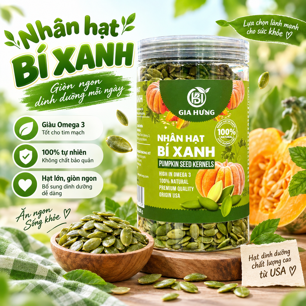 Nhân Hạt Bí Xanh Gia Hưng - 500g