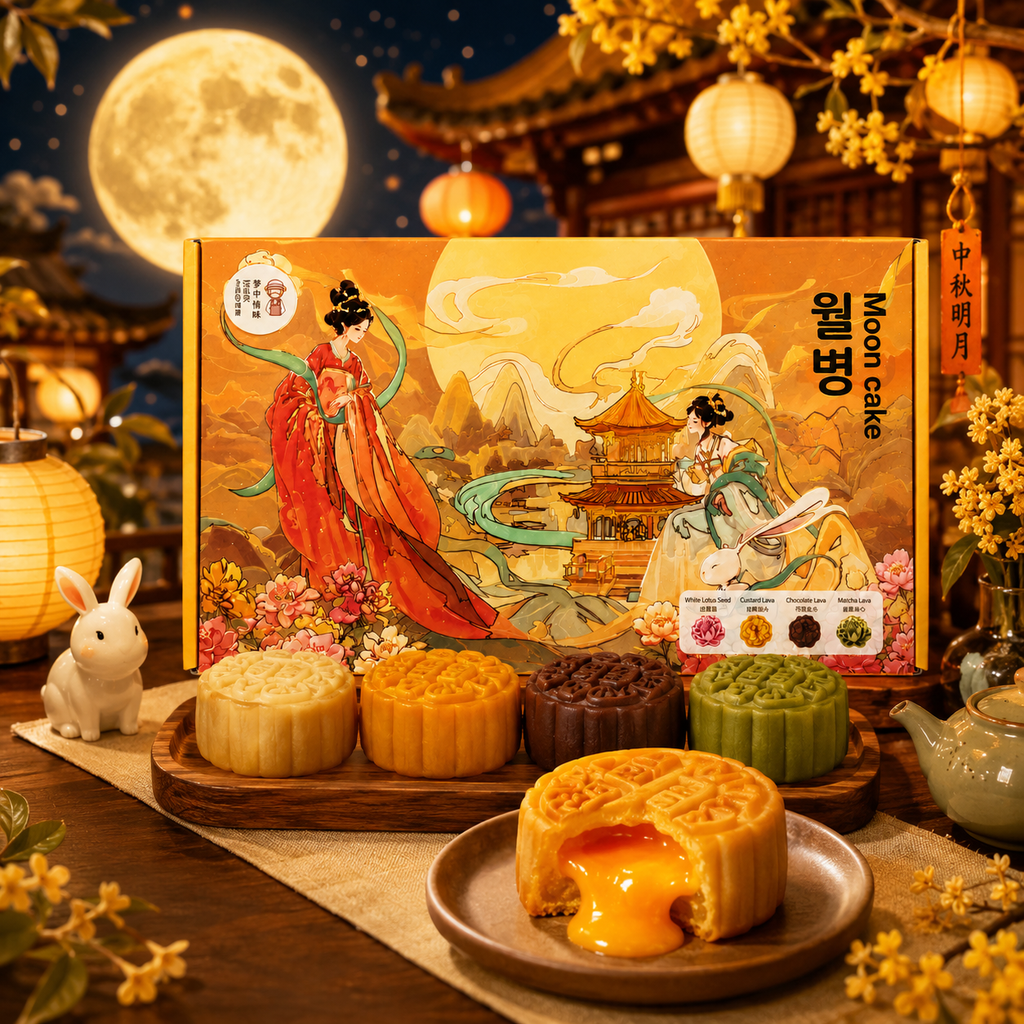 Bánh Trung Thu 4 Vị Mooncake - Hộp 8 cái
