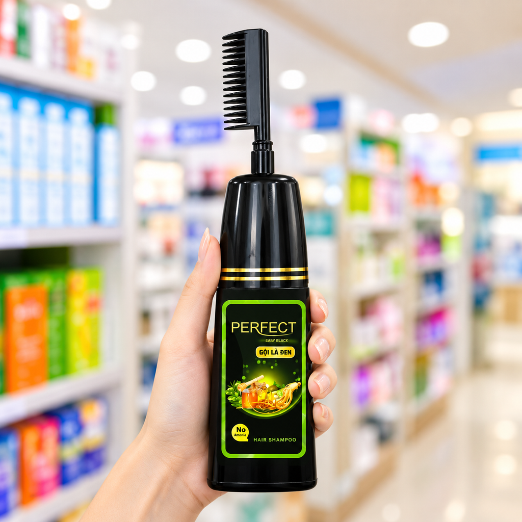 Gội Phủ Bạc Có Lược Perfect Easy Black - 200g