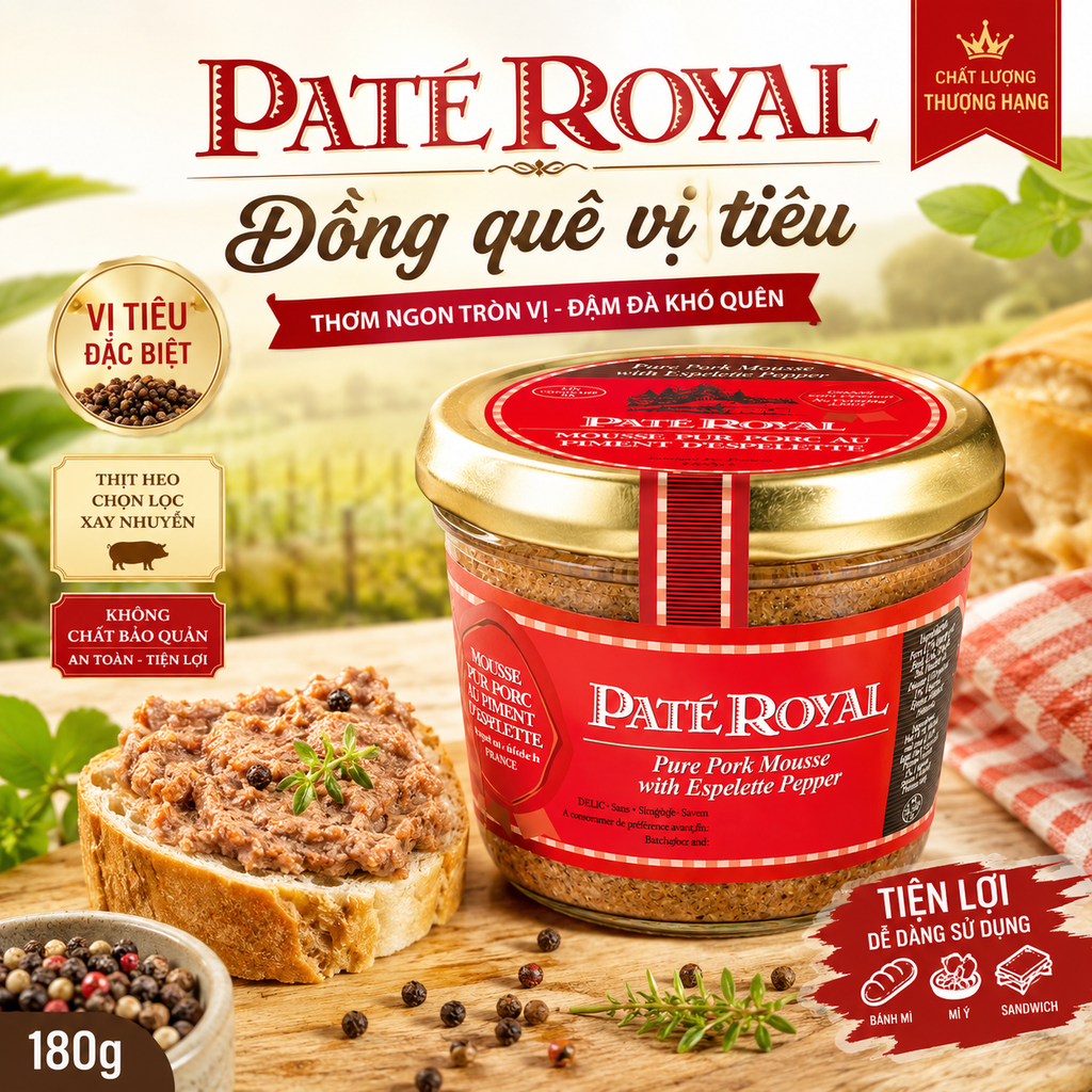 Pate Đồng Quê Vị Tiêu Royal - 180g