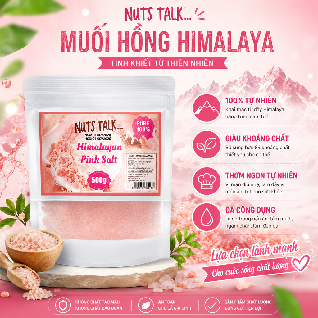 Túi Muối Hồng Himalaya Pink Salt - 500g