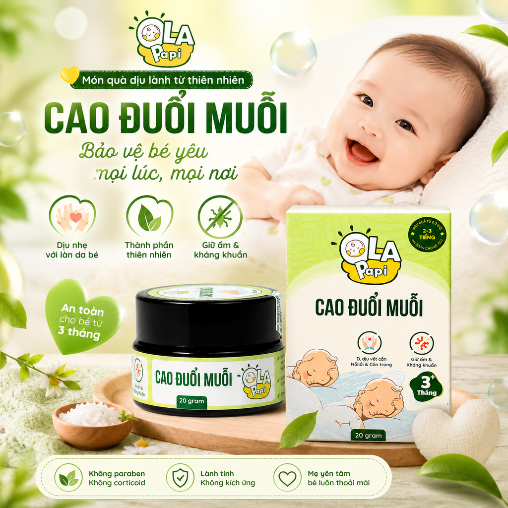 Cao Đuổi Muỗi Trẻ Em Ola Papi - 20g