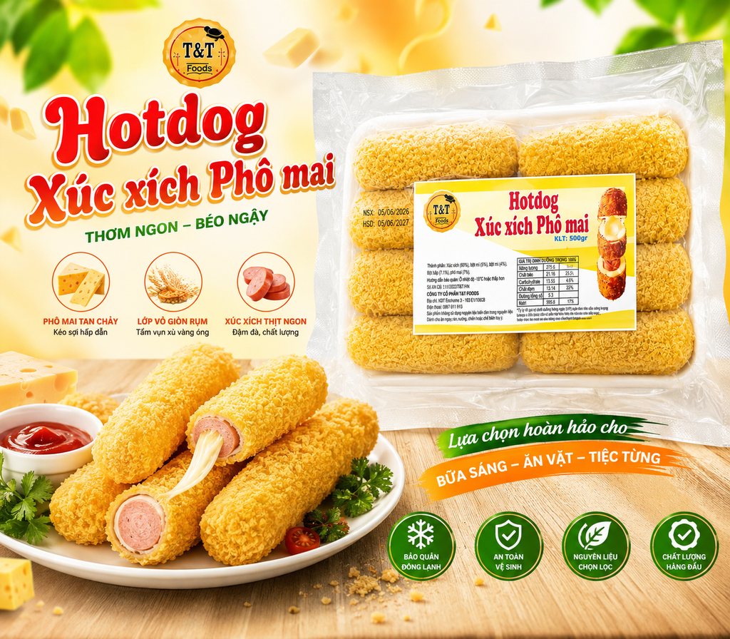 Hotdog Xúc Xích Phô Mai - 500g