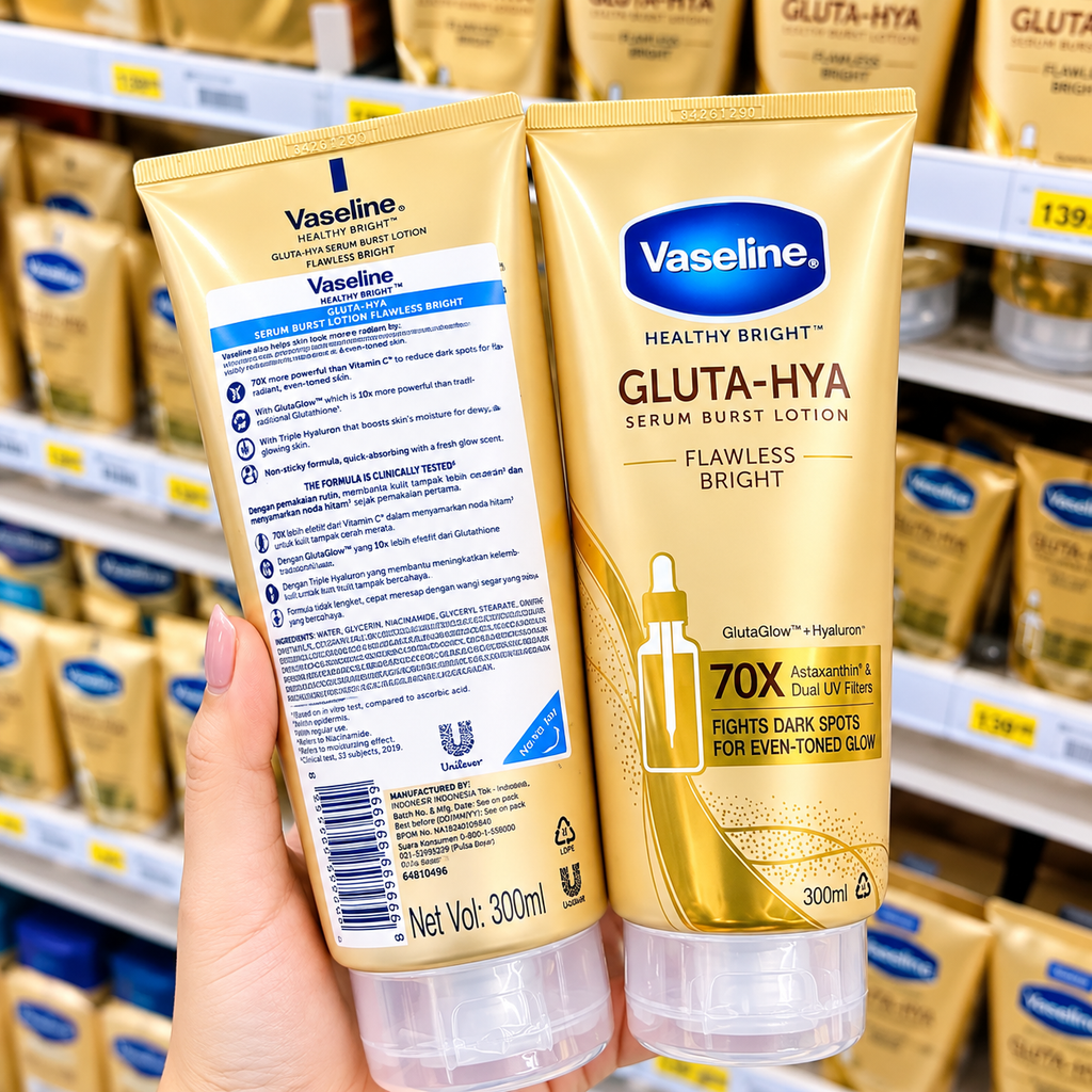 Dưỡng Thể Vaseline Gluta Hya 70X Màu Sữa - 300ml