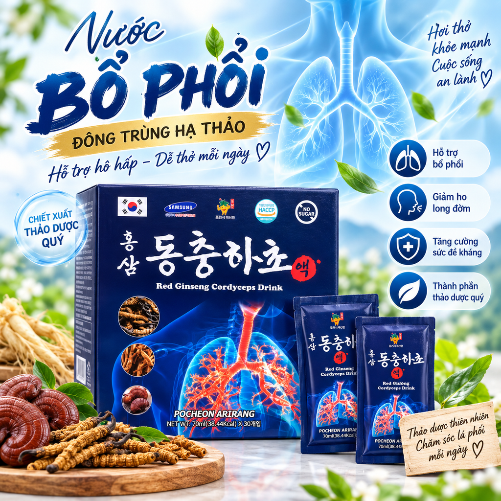 Nước Bổ Phổi Pocheon Hàn Quốc - 70ml X 30 Gói