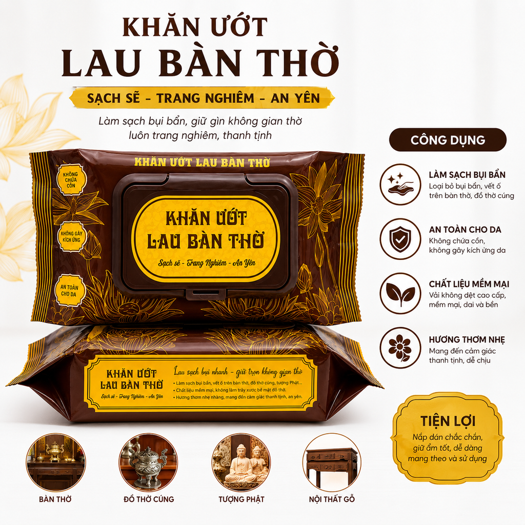Khăn Ướt Lau Bàn Thờ - 300g