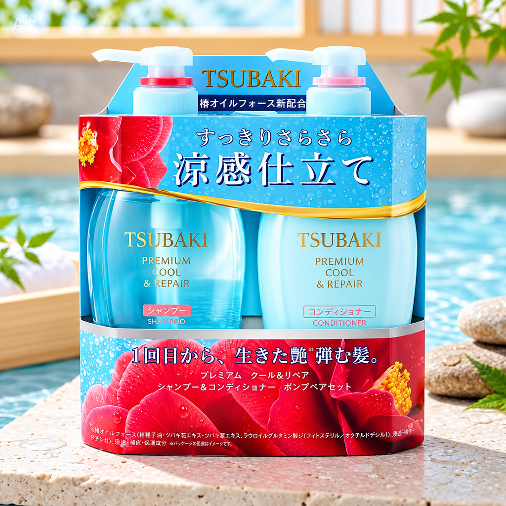 Bộ Gội Xả Tsubaki Premium Nhật Bản - 450ml x 2 chai