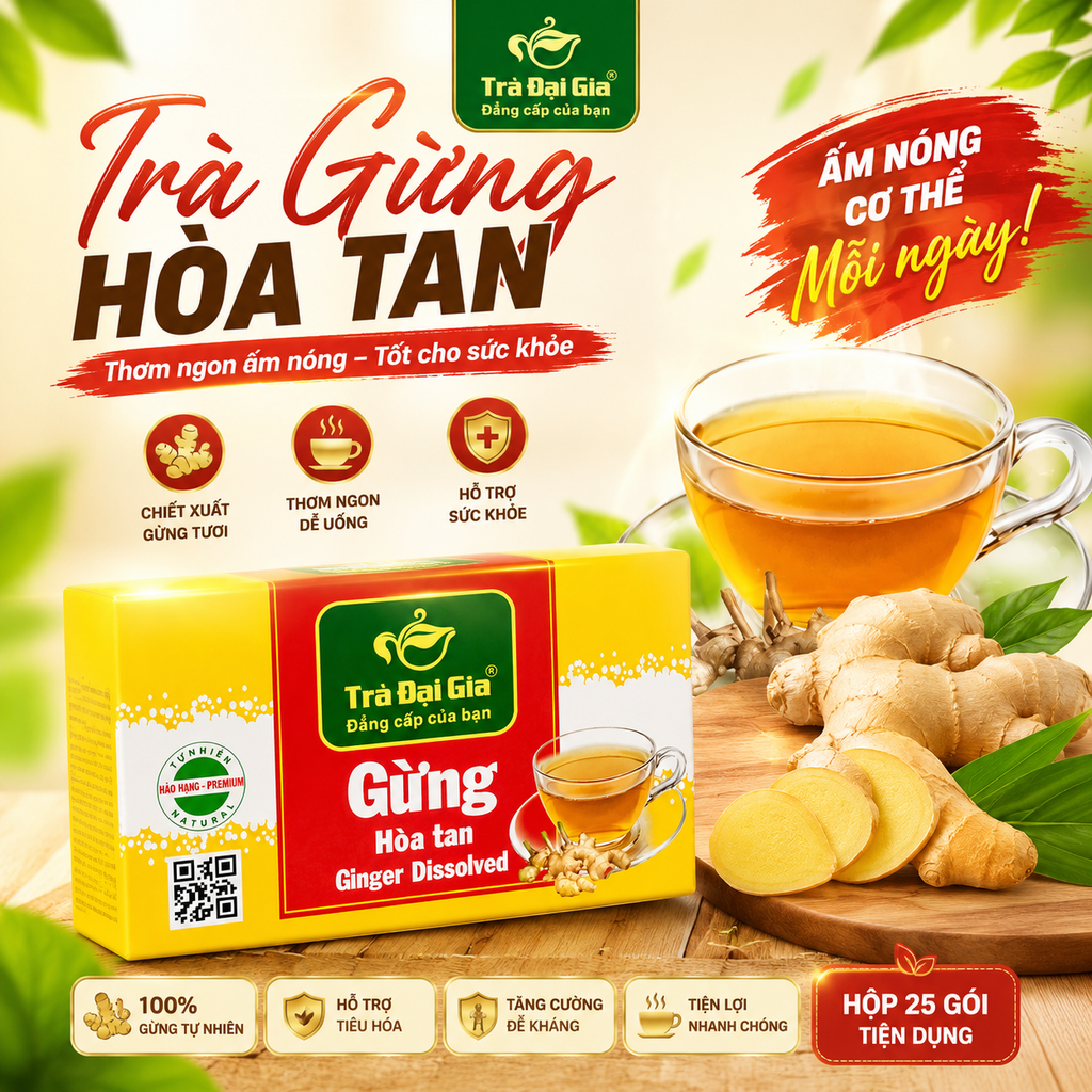 Trà Gừng Hòa Tan Đại Gia Trà - 100g (5g x 20 Túi)