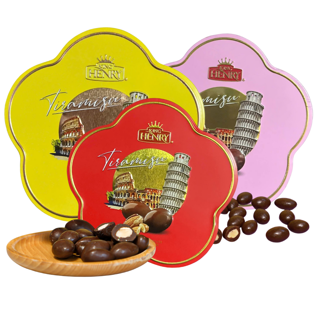 Socola Hộp Thiếc Tiramisu Bông Hoa King Henry