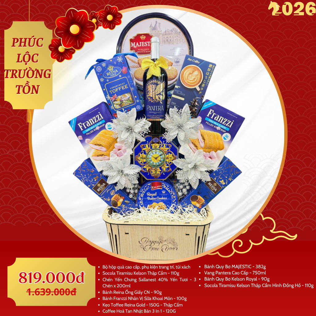 Giỏ Quà Tết Cao Cấp 2026 – Phúc Lộc Trường Tồn