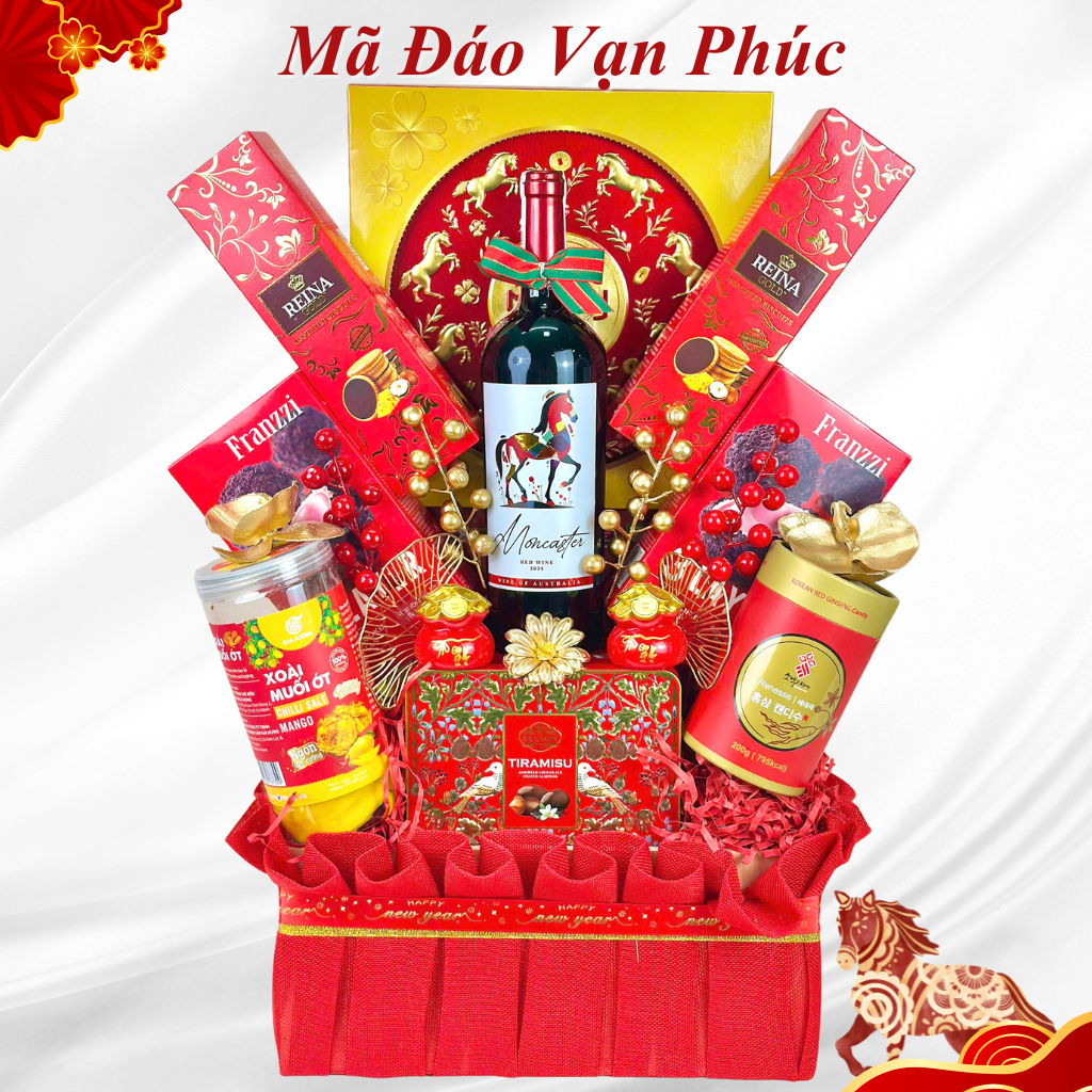 Giỏ Quà Tết Cao Cấp 2026 - Mã Đáo Vạn Phúc