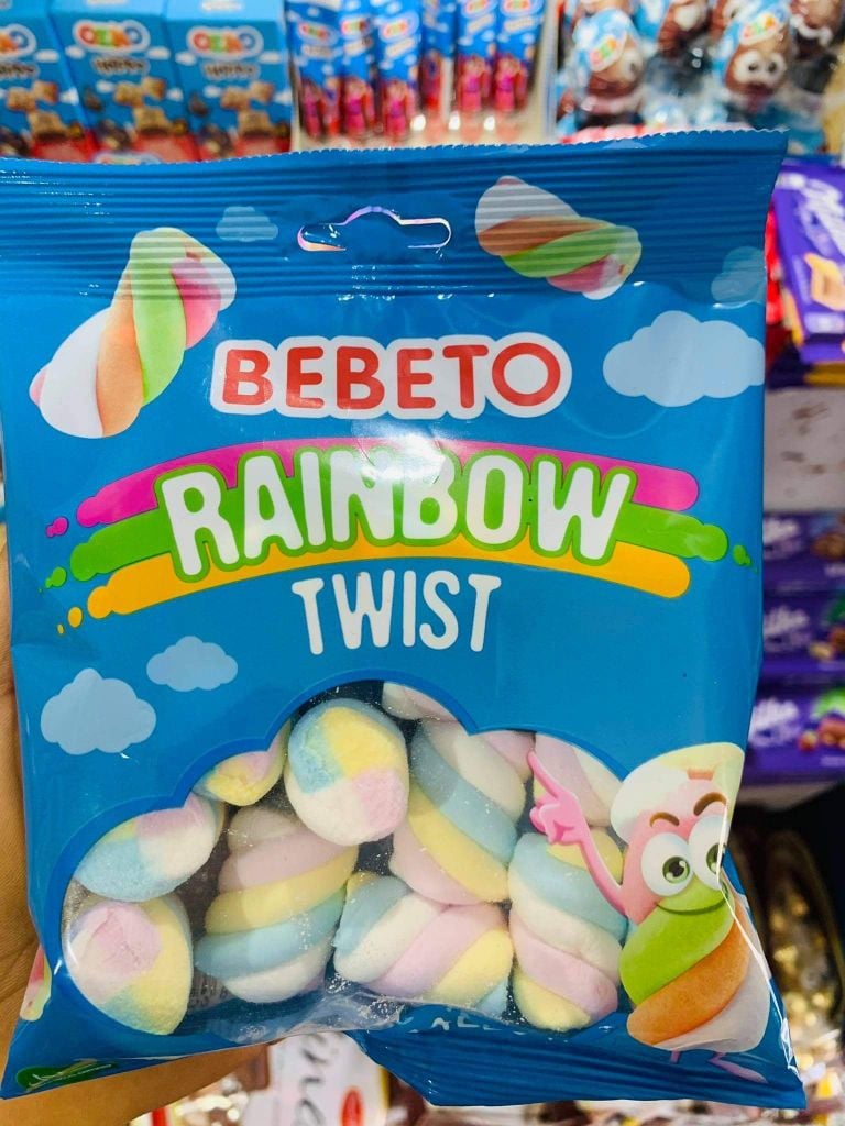 Kẹo Xốp Xoắn Cầu Vồng Thổ Nhĩ Kì Marshmallow Bebeto - 60g