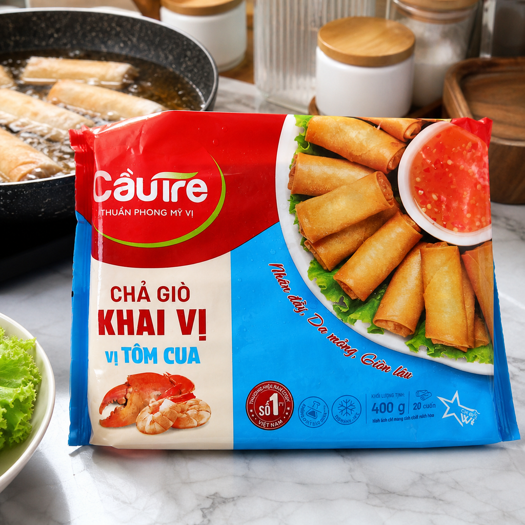 Chả Giò Khai Vị Vị Tôm Cua Cầu Tre - 400G